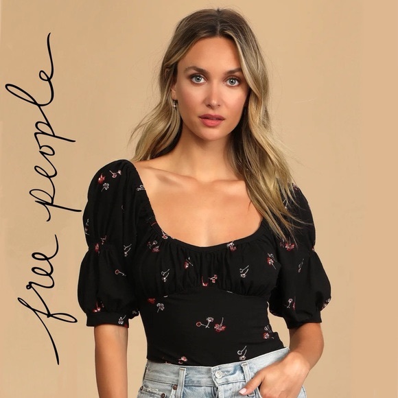 NWT FREE PEOPLE FLORAL BODYSUIT - SIZE L - Picture 4 of 4
